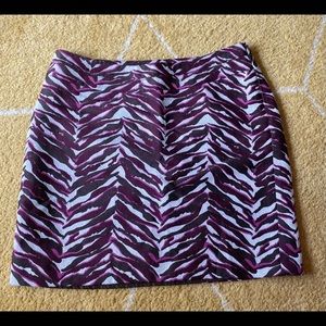 Purple zebra print women’s skirt size 12